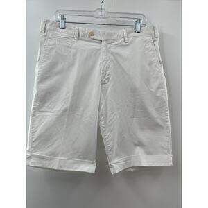 Isaia Napoli Men’s 52 US 36 White Cotton Shorts Classic Fit Made in Italy